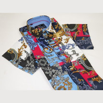 Men's Sports Shirt by MIZUMI Medallion Floral Printed Short Sleeves M647 Blue image 8