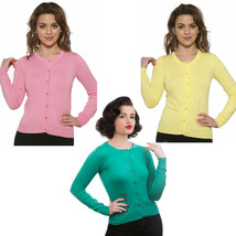 H&amp;R Fitted Button Up Pin Up Cardigan Sweater - in 3 Colors - Sz S to 2X -Hey Viv - £22.98 GBP