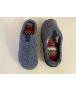 Isotoner Men&#39;s Memory Foam Berber Greyson Hoodback Comfort Slippers Blue... - £18.24 GBP