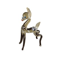 Blown Glass Clear Deer Fawn figure Vintage 2 inch tall - £15.10 GBP