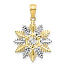 10K Two Tone Gold Snowflake Charm - £74.73 GBP