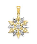 10K Two Tone Gold Snowflake Charm - £74.11 GBP