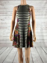 Anthropologie WESTON Zebra Stripe &amp; Floral Fit &amp; Flare Dress SMALL - £14.06 GBP