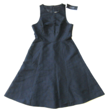 NWT J.Crew Collection Jacquard Dot in Navy Blue Fit &amp; Flare Dress 8 $398 - £72.54 GBP