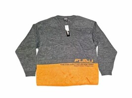 NWT Y2K Vintage FUBU 1990’s The Collection Limited Sweater Sz L Gray and... - $85.50
