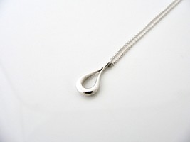 Tiffany &amp; Co Silver Peretti Open Tear Teardrop Necklace 18 Inch Chain Gi... - $298.00