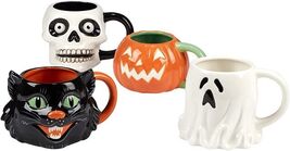 Skull Pumpkin Ghost 37234 Scaredy Cat 3D Ceramic Coffee Mug Tea Cup 22 o... - €45,86 EUR