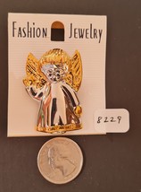 Vintage Guardian Angel Pin Gold &amp; Silver Tone Fashion Jewelry - £3.99 GBP