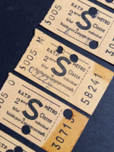 RATP Metro S 2E Classe Railway Paris France Vintage Ticket Stubs 1951 (Qty 5) - £19.57 GBP
