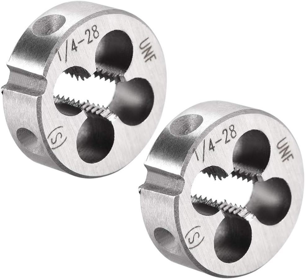 Uxcell 1/4-28 Unf Round Die, Machine Thread Right Hand Threading Die,, 2Pcs - $27.87