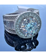 FZN 925 STERLING SILVER CZ DIAMOND SIMULANT RING SIZE 5 - $1,353.62 MXN