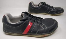 TRUE Linkswear Golf P1 Black Leather Shoes Men Size 10 US Red Stripe - £37.88 GBP
