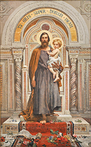 St. Joseph – Mosaic from St. Peter’s Basilica at the Vatican – Catholic Art Prin - £55.90 GBP