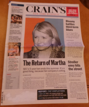 Martha Stewart Nearing her Return to MSLO, Crain&#39;s NY Business April 2011 VG+ - £13.92 GBP