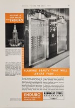 1931 Print Ad Republic Enduro Stainless Steel Elevator Doors Massillon,Ohio - £17.25 GBP