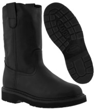 Mens Black Work Boots Real Leather Traction Oil Resistant Soft Toe Size ... - £47.95 GBP
