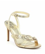 MICHAEL KORS Tricia Metalic Pale Gold Leather Strappy  Slingback Dress S... - $126.22