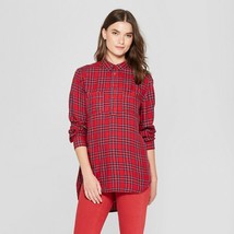 Universal Thread™ ~ Womens&#39; Extra Large ~ Long Sleeve ~ Red Plaid Tunic - £23.52 GBP
