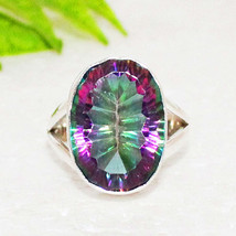 Exclusive Midnight Mystic Topaz Gemstone Ring, Birthstone Ring, 925 Sterling Sil - £23.50 GBP