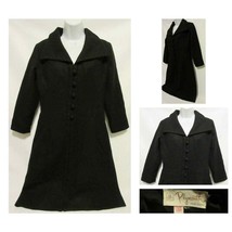 Vintage 1950s Black Tweed Collared Business Dress Plymouth New York Womens SZ 10 - £20.86 GBP