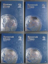 Set of 4 - Whitman Mercury Roosevelt Dime Coin Folders Number 1-4 1916-2... - $27.95