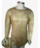9mm Brass Chainmail Shirt Flat riveted With washer Large Size armorHALLO... - £512.65 GBP