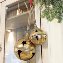 ARTISAN ANTIQUE SLEIGH BELLS CHRISTMAS HOLIDAYS DECORATION HANDCRAFTED  - £152.72 GBP