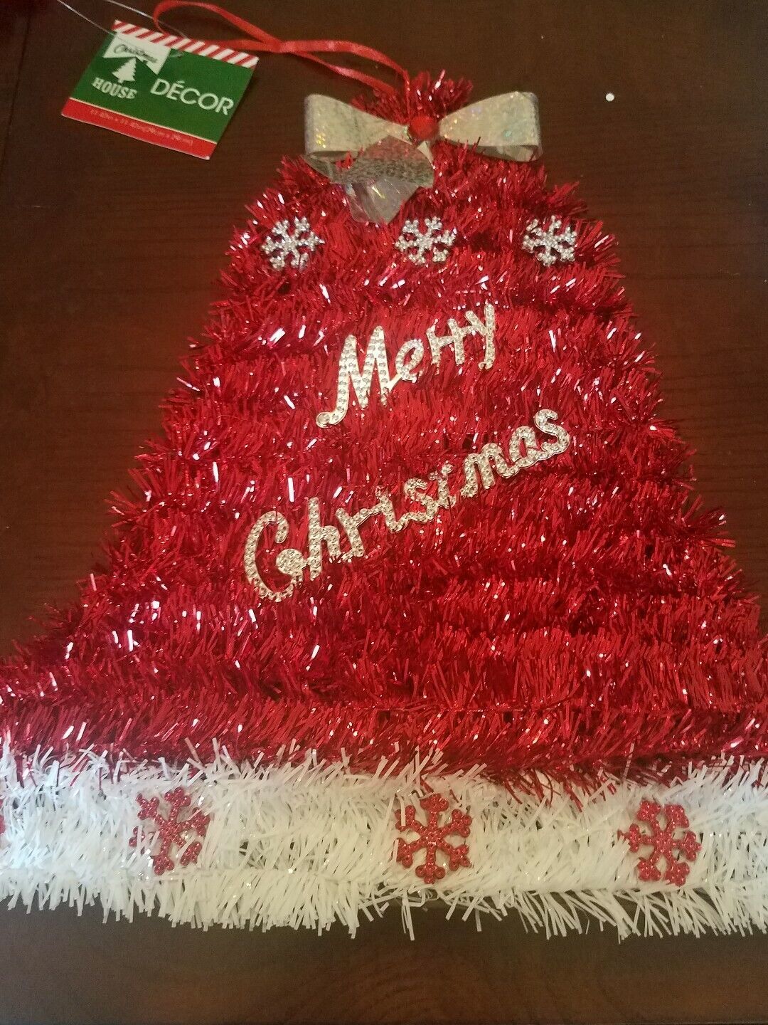 Merry Christmas Hat Hanging House Decor 11.42in x 11.42 in-RARE-BRAND NE... - $11.68