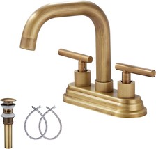 Bathroom Vanity Faucet Ggstudy 2-Handles 4 Inches Centerset Bathroom Sink Faucet - £56.74 GBP