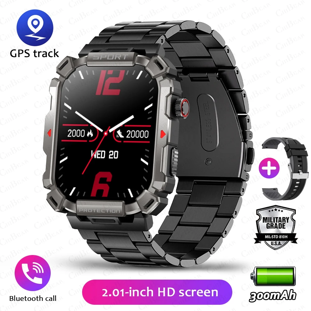 2024  Bluetooth Call Outdoor Sports Fitness Mens Smartwatch 201 HD Heart Rate Bl - £21.57 GBP