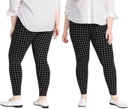 Old Navy Women&#39;s High Rise Leggings Black Plaid Size 3X NWT - $13.99