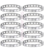 Ten (10) STAR Italian Charm Starter Bracelets 9mm Stainless Steel Jewelry - $20.20 CAD
