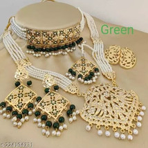 Joharibazar Traditonal Kundan Rani Long Haar Earrings Necklace Jewelry Set a - £31.06 GBP