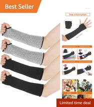 2 Pairs Level 5 Cut Resistant Arm Sleeves with Thumb Hole - Unisex Prote... - $19.75