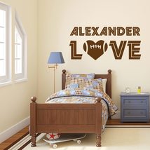 Personalized Decal with Huge American Football Helmet and Ball - Easily-Applied  - £7.90 GBP+