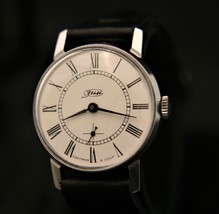 Stunning serviced 1990&#39;s Soviet Zim 2602, 17J white dial men&#39;s USSR wristwatch - £91.28 GBP