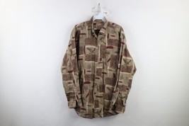 Vintage 90s Woolrich Mens Medium Faded Bird All Over Print Nature Button... - £34.75 GBP