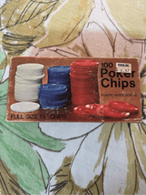 Poker Chips Milton Bradley Vintage NEW Sealed--1974 100Ct Interlocking P... - £8.33 GBP