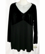 Rabbit Rabbit Rabbit Black Velvet Beaded Cardigan Top Size 12 - $557.92 MXN