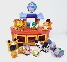 Fisher-Price Little People Noah&#39;s Ark w 16 Figures Animals Touch &amp; Feel 2005 Zoo - £31.13 GBP