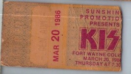 Bacio Concerto Ticket Stub Marzo 20 1986 Fort Wayne Indiana - £36.82 GBP