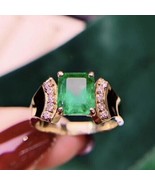 3carat Colombian Emerald &amp;Diamond 10k Yellow Gold Solitaire Signature Me... - $512.57