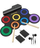 The Rocksocki Electronic Drum Sets, 7 Drum Practice Pad, Roll-Up Drum Pad - £47.76 GBP