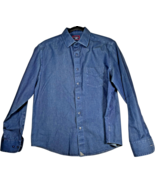 UNTUCKit Cinzano WF Mens Medium Slim Fit Button Up Long Sleeve Blue Deni... - $20.95