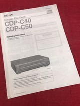 Sony CDP-C40 CDP-C50 CD Player Instruction Manual Original - £6.92 GBP