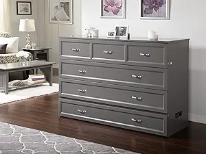 AFI Deerfield Murphy Bed Chest with Charging Station, Queen, Grey - £2,097.14 GBP
