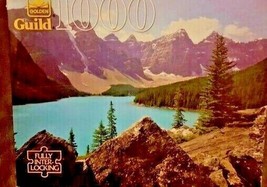 Vintage Moraine Lake Guild Golden Puzzle 1000 Piece USA 100% Complete 21... - $21.78