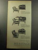 1957 Heritage Furniture Advertisement - Mediterranea, Circa &#39;60 and Traditional - £14.48 GBP