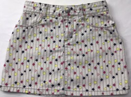 Gymboree Retired Denim Skirt Sz 6 Geometric Pink Green Blue Multicolor Mini  - £21.46 GBP