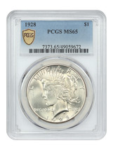 1928 $1 PCGS MS65 - £3,605.31 GBP
